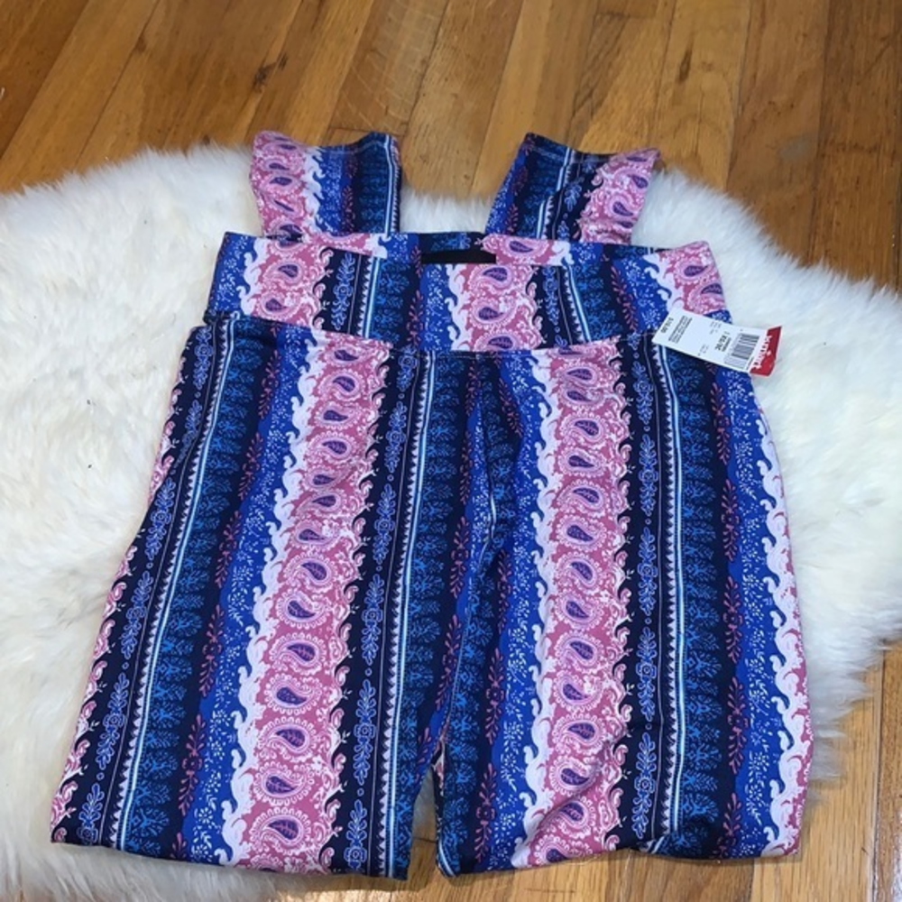 Boho leggings‎ blue and pink